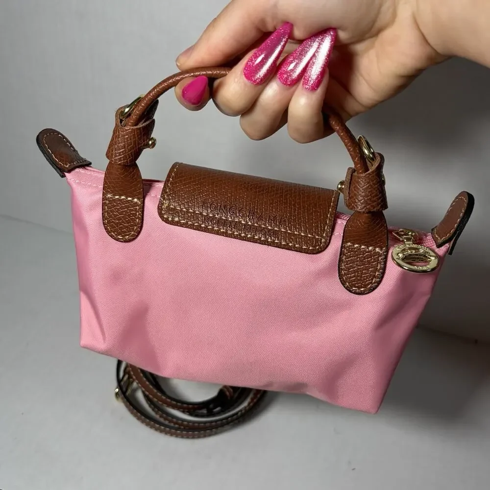 Longchamp Le Pliage XS Pink Crossbody Top Handle Nylon Mini Bag